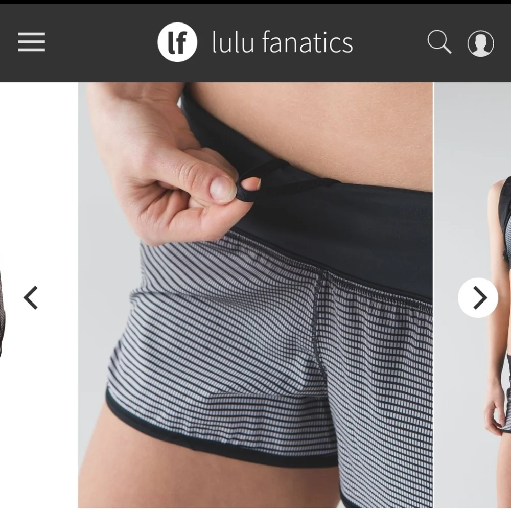 Lululemon Speed Short H2O Black White Stripe Swim Run